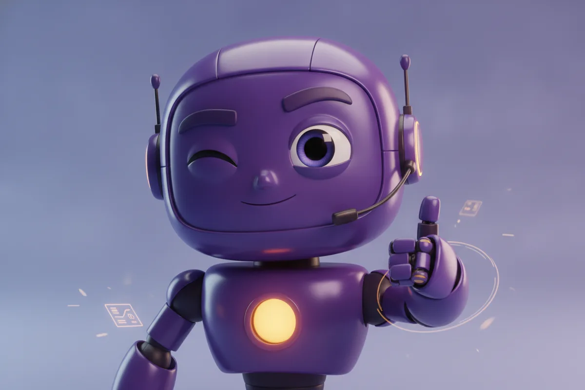 Robot AI sale của Hanova nháy mắt tự tin, đeo headset